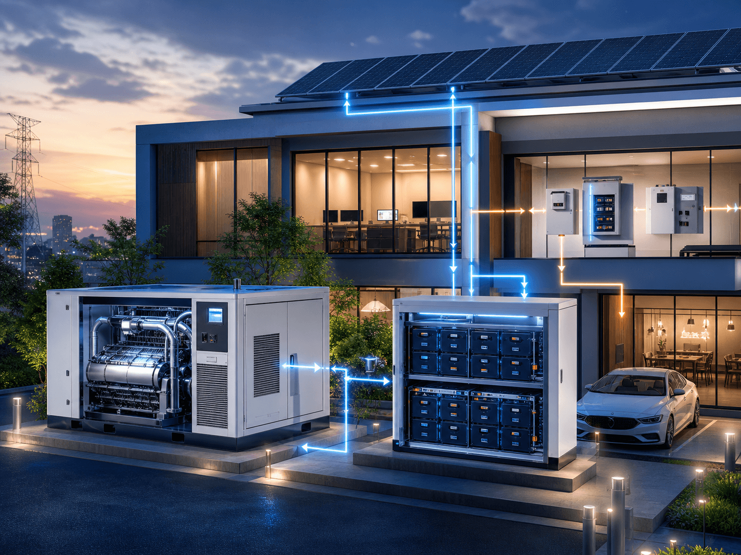 発電補助と安定電源供給を表現したイメージ